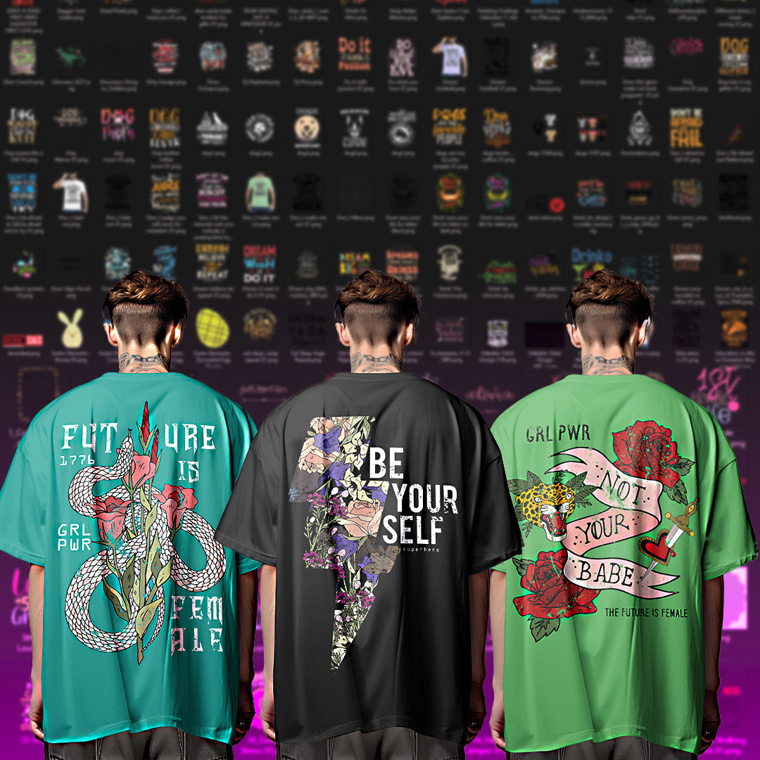 10,000+ Premium T-Shirt Print Collection – Men, Women, Kids & Retro Themes