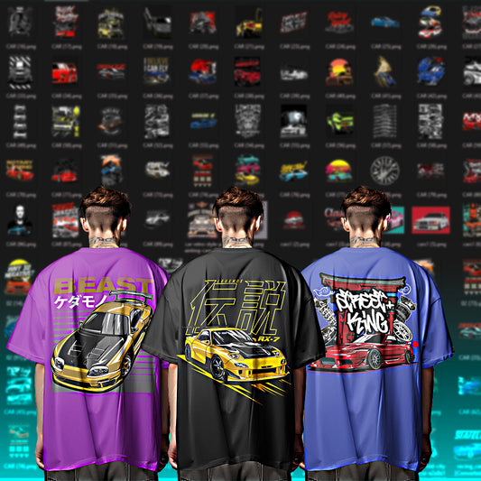 Car T-Shirt Design Collection – 1,000+ Auto & Supercar Print-Ready Files